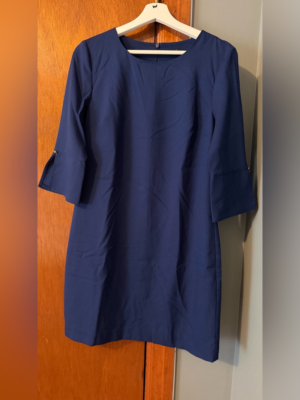 Banana Republic Navy Shift Dress with Three-Quarter Sleeves